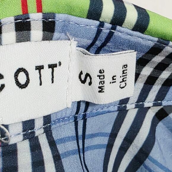 Gretchen Scott Breezy Blouson Sunshine Plaid Green Dress Size Small - Picture 7 of 15